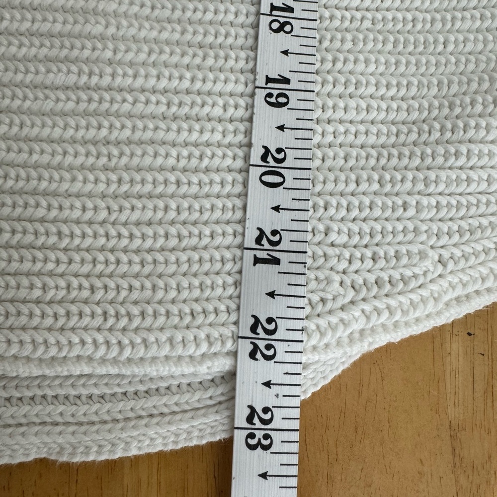 Vince White Textured Ribbed Scoop Back‎ Knit Round Hem Sweater Size Medium - Picture 7 of 8